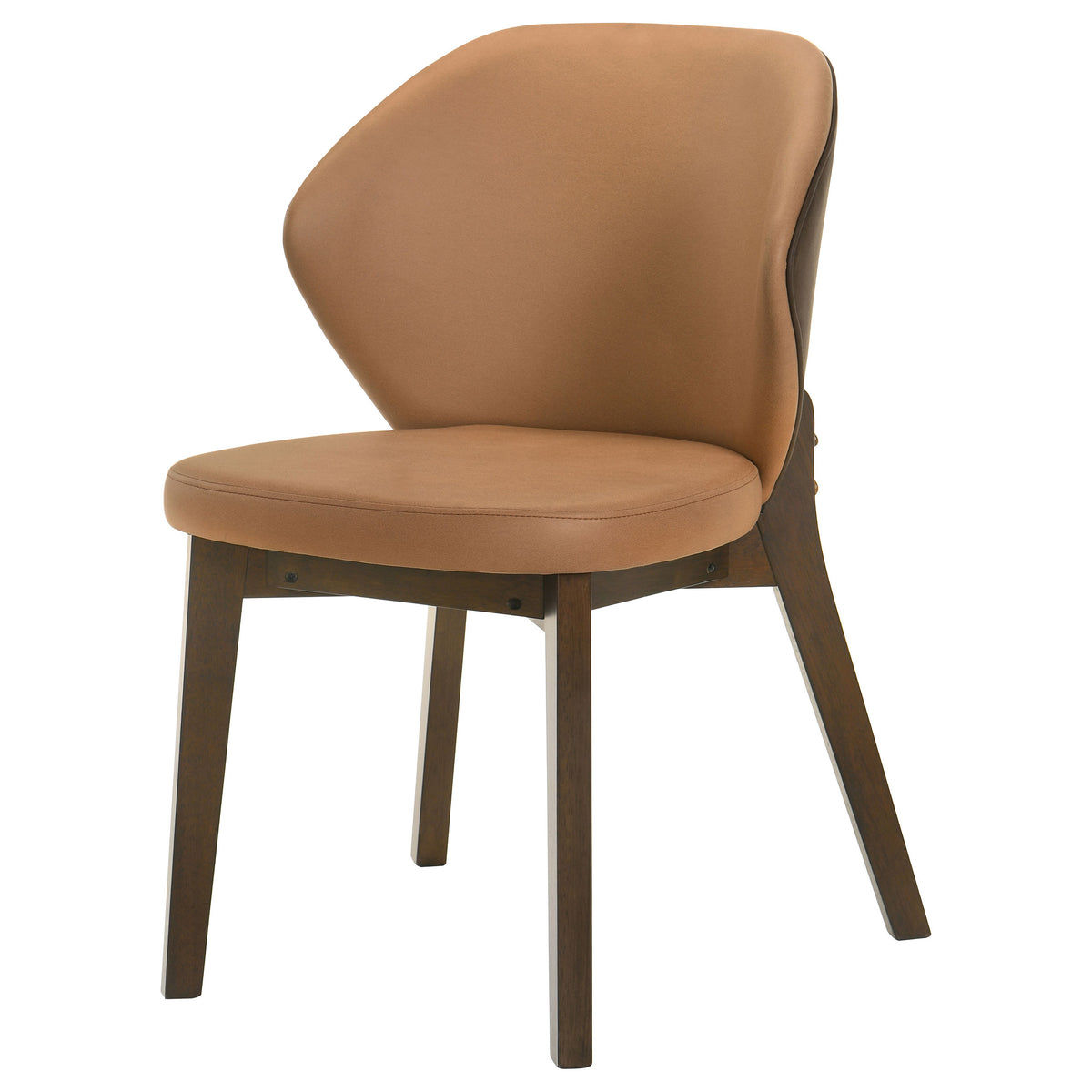 Randolph Turtle-Back Upholstered Dining Side Chairs (Set of 2) Butterscotch and Brown