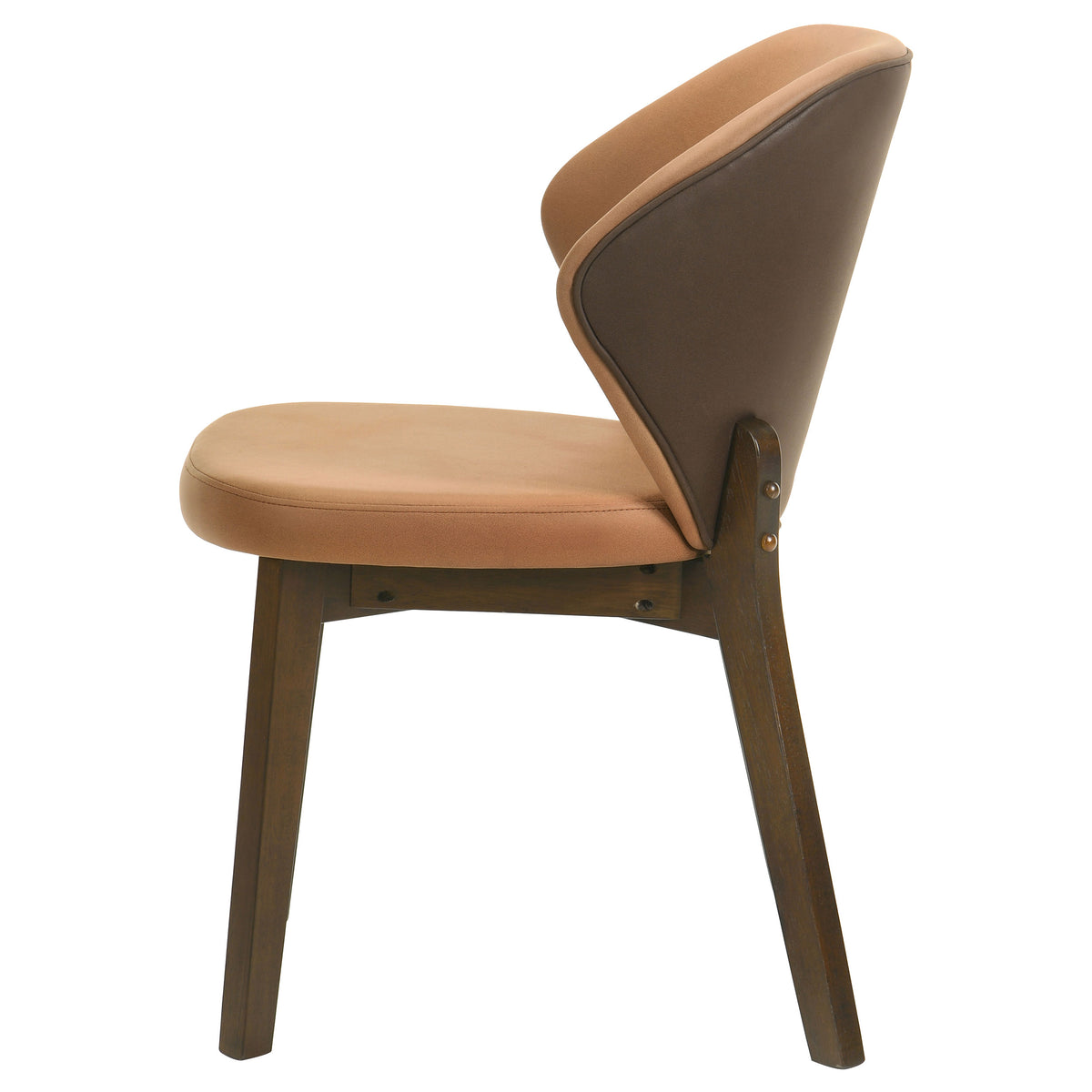 Randolph Turtle-Back Upholstered Dining Side Chairs (Set of 2) Butterscotch and Brown