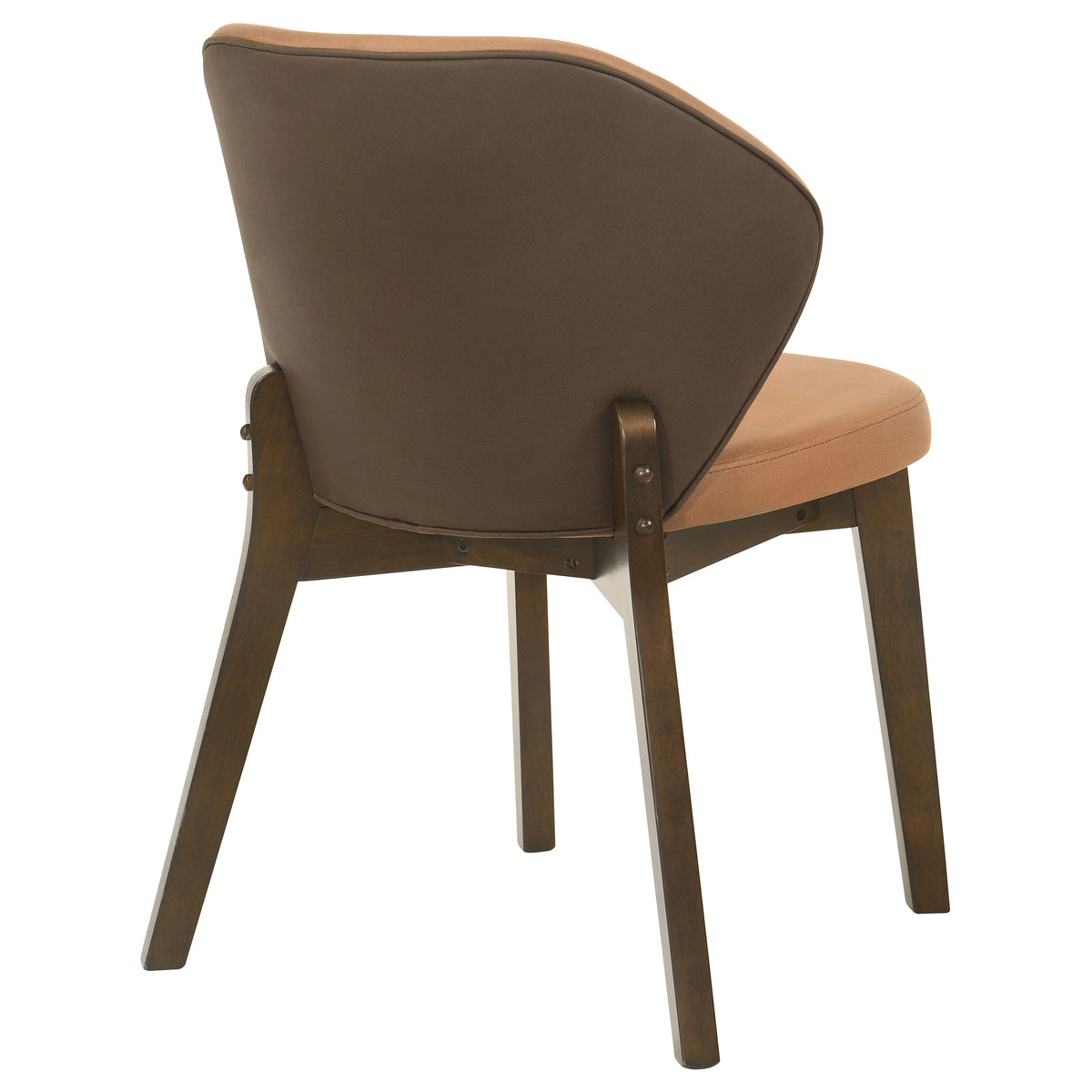 Randolph Turtle-Back Upholstered Dining Side Chairs (Set of 2) Butterscotch and Brown