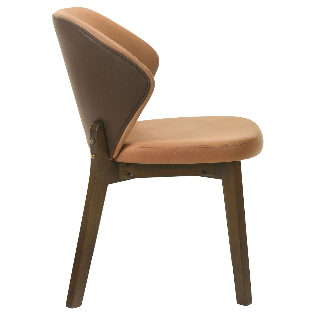 Randolph Turtle-Back Upholstered Dining Side Chairs (Set of 2) Butterscotch and Brown