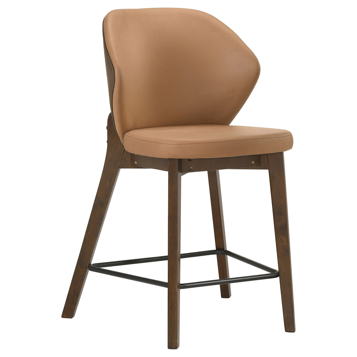 Randolph Turtle-Back Upholstered Counter Height Chairs (Set of 2) Butterscotch and Brown