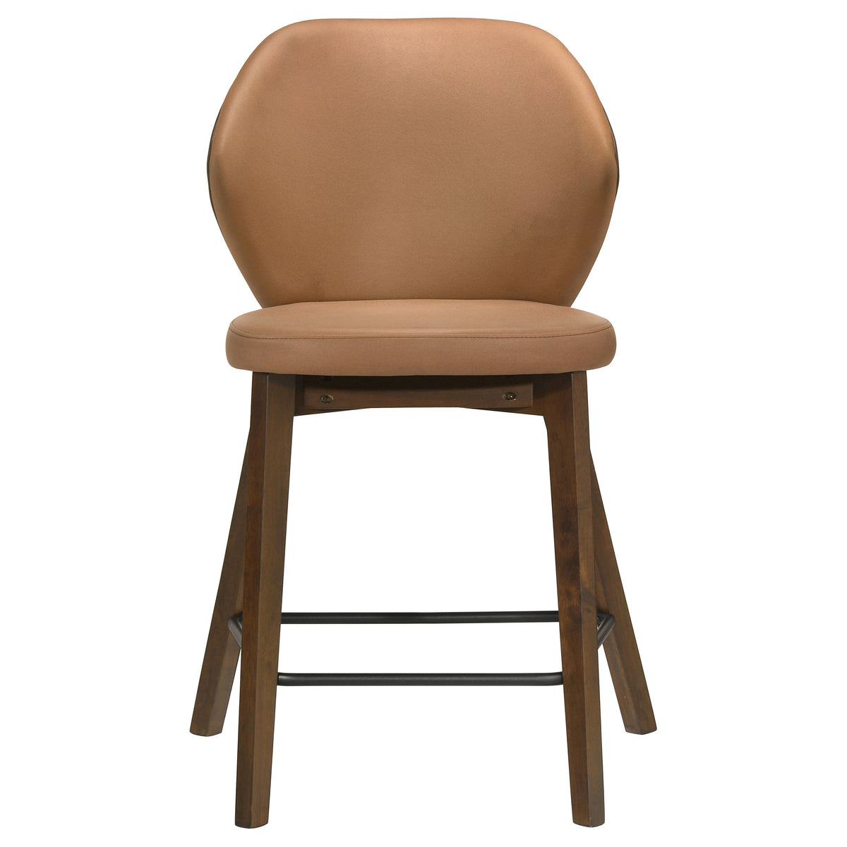Randolph Turtle-Back Upholstered Counter Height Chairs (Set of 2) Butterscotch and Brown