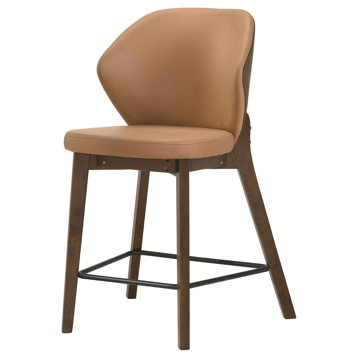 Randolph Turtle-Back Upholstered Counter Height Chairs (Set of 2) Butterscotch and Brown