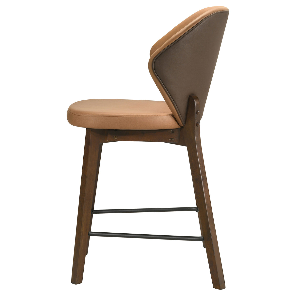 Randolph Turtle-Back Upholstered Counter Height Chairs (Set of 2) Butterscotch and Brown