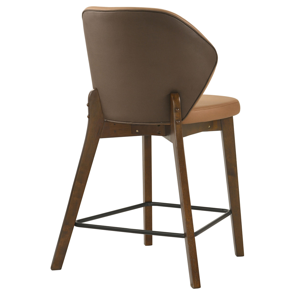 Randolph Turtle-Back Upholstered Counter Height Chairs (Set of 2) Butterscotch and Brown