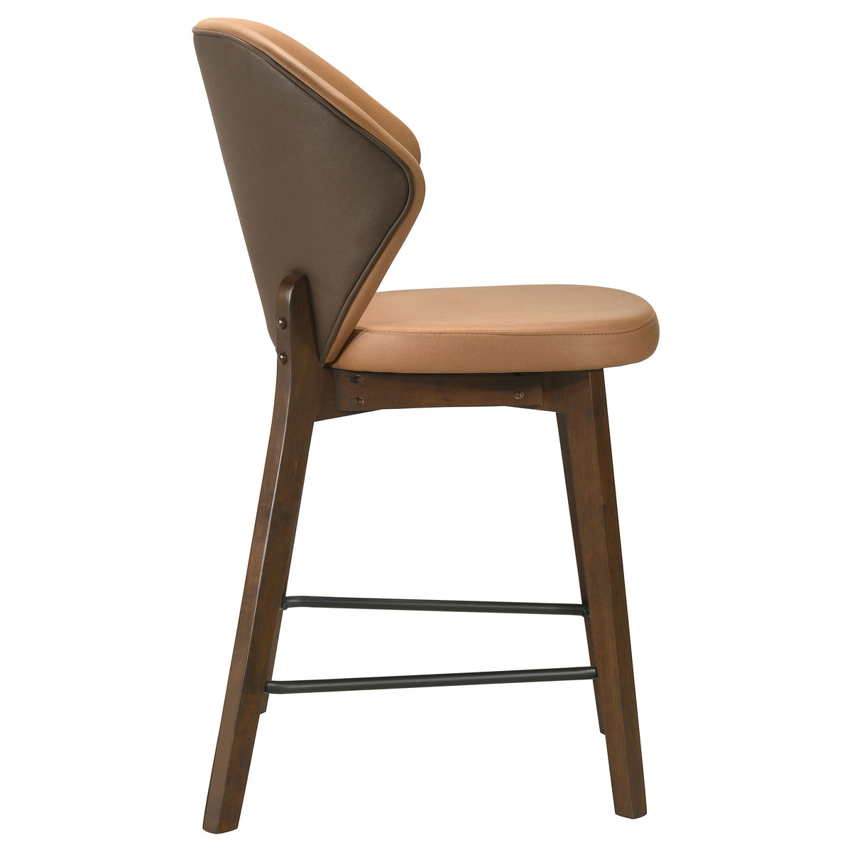 Randolph Turtle-Back Upholstered Counter Height Chairs (Set of 2) Butterscotch and Brown