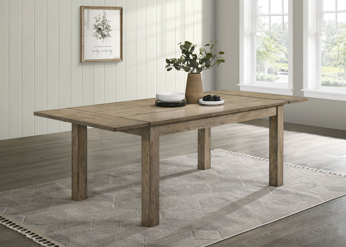 Cardova 63 to 87-inch Solid Wood Draw Leaf Extension Dining Table Vineyard Oak