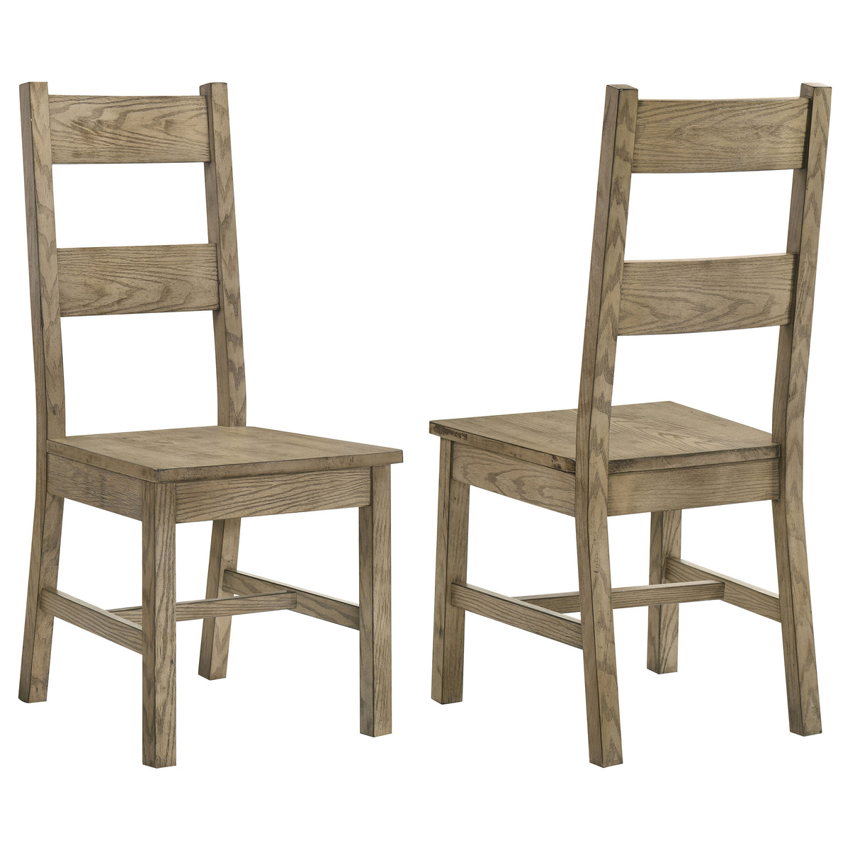 Cardova Solid Wood Ladder Back Dining Side Chairs (Set of 2) Vineyard Oak