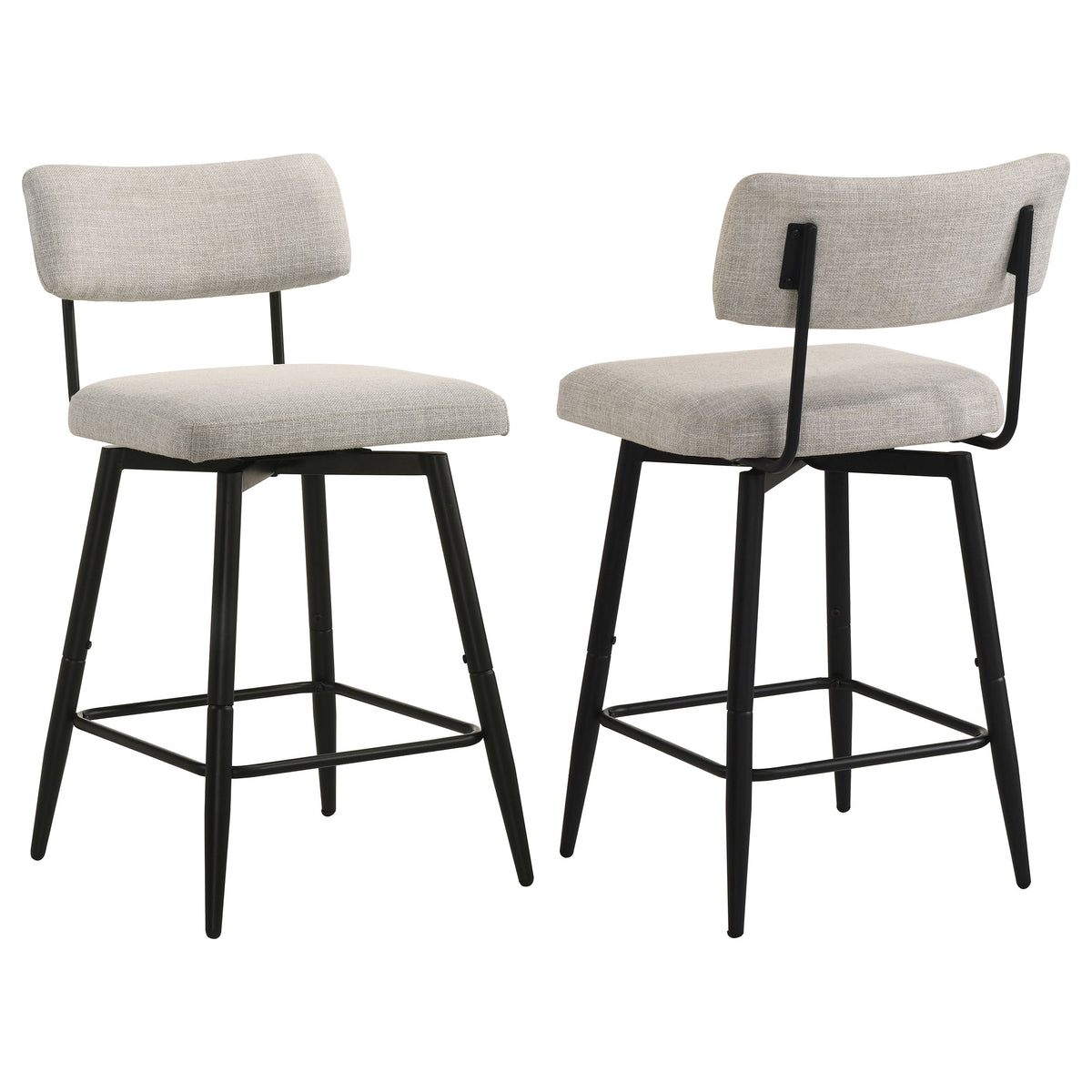 Levine Fabric Upholstered Swivel Counter Chairs (Set of 2) Cream