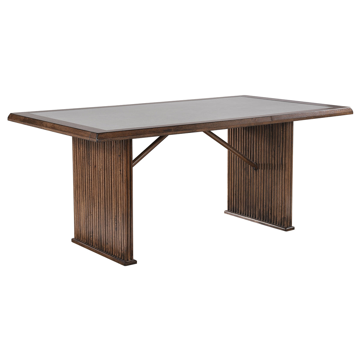 Sherwood 5-piece 72-inch Rectangular Stone Top Dining Set Brown and Grey
