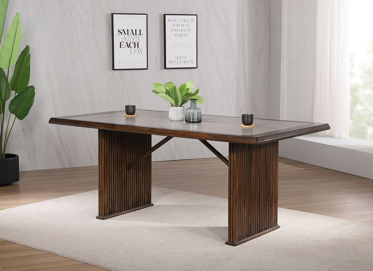 Sherwood 72-inch Rectangular Sintered Stone Top Dining Table Brown