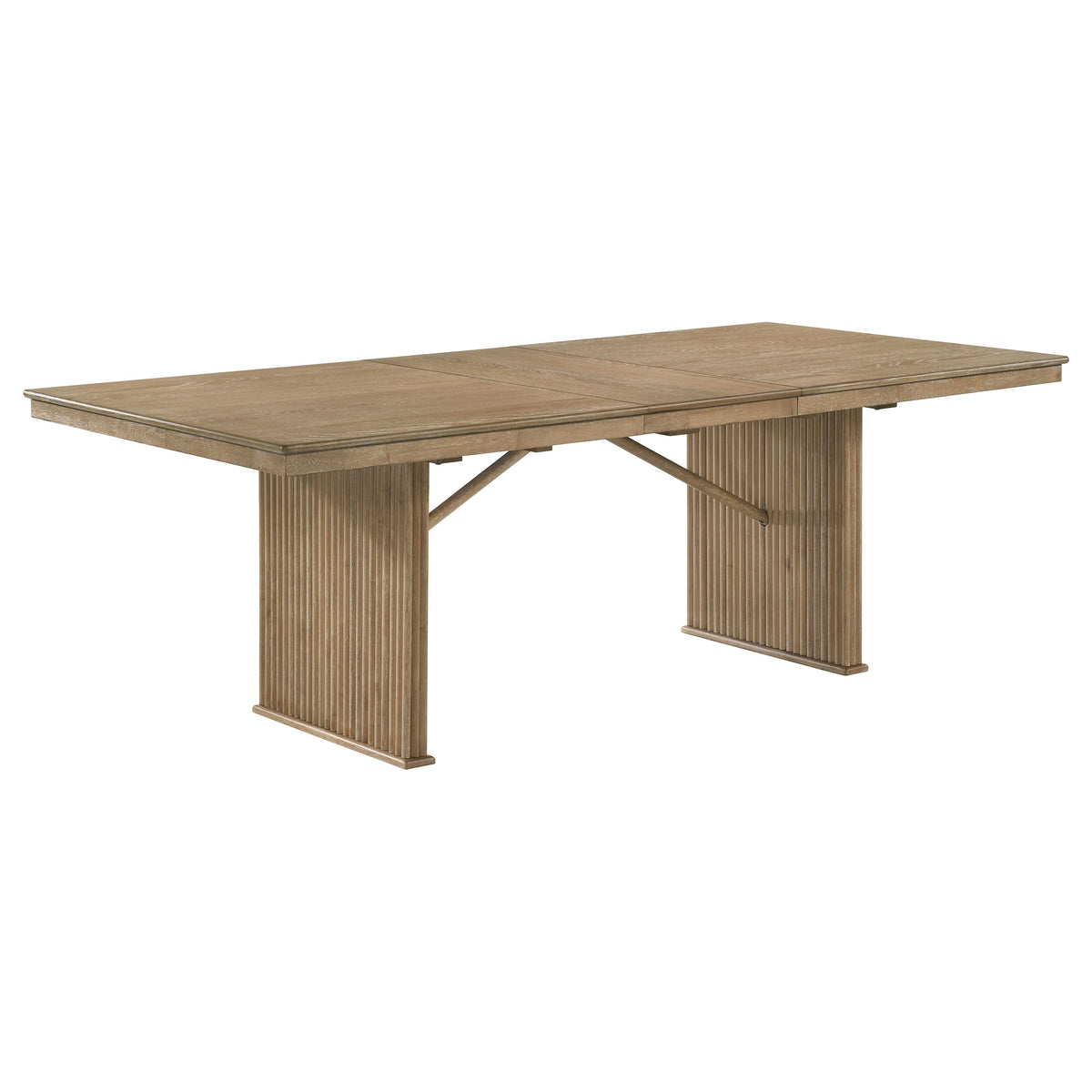 Adina 7-piece Rectangular Extension Dining Set Distressed Light Brown and Barley