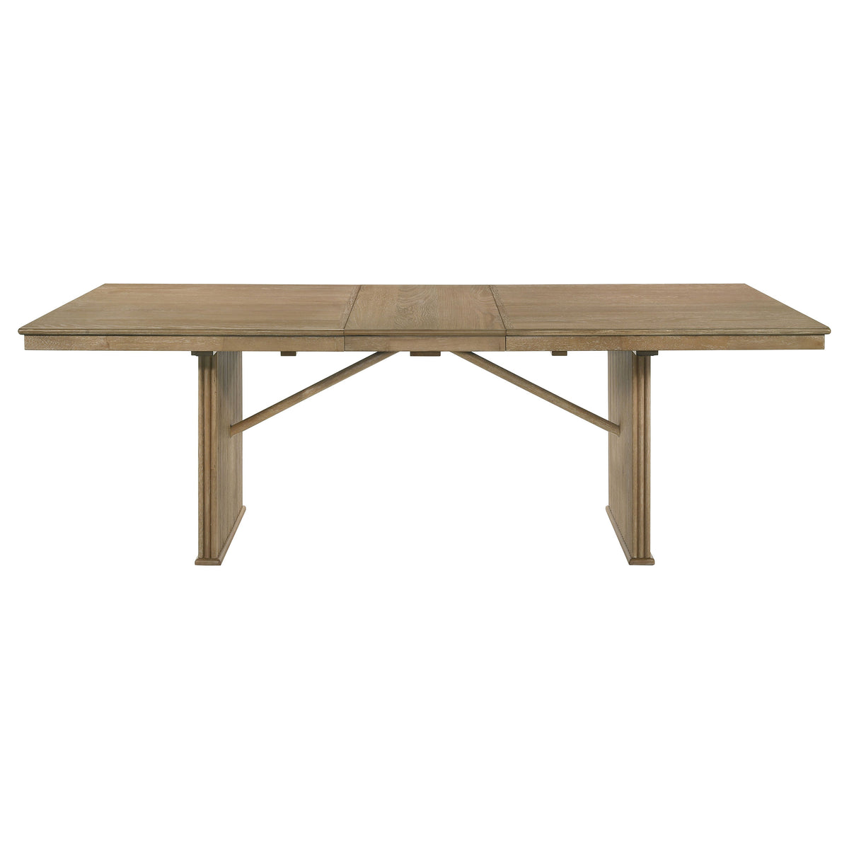 Adina 7-piece Rectangular Extension Dining Set Distressed Light Brown and Barley