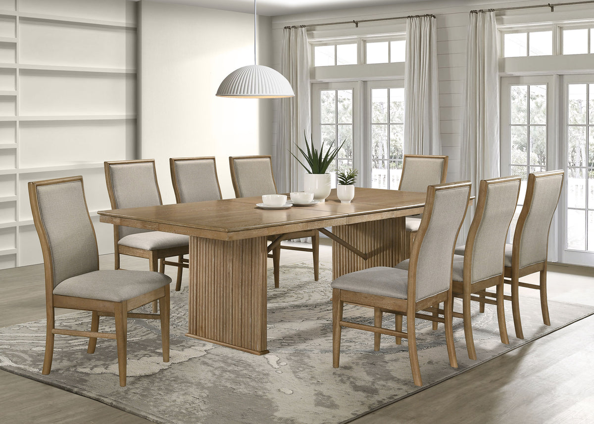 Adina 72 to 89-inch Rectangular Extension Leaf Dining Table Distressed Light Brown