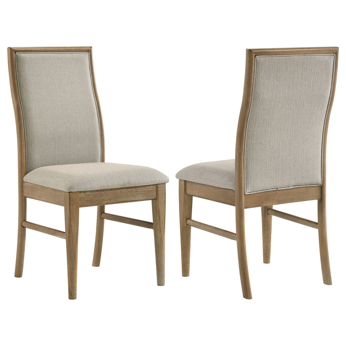 Adina Upholstered Dining Side Chairs (Set of 2) Barley and Distressed Light Brown