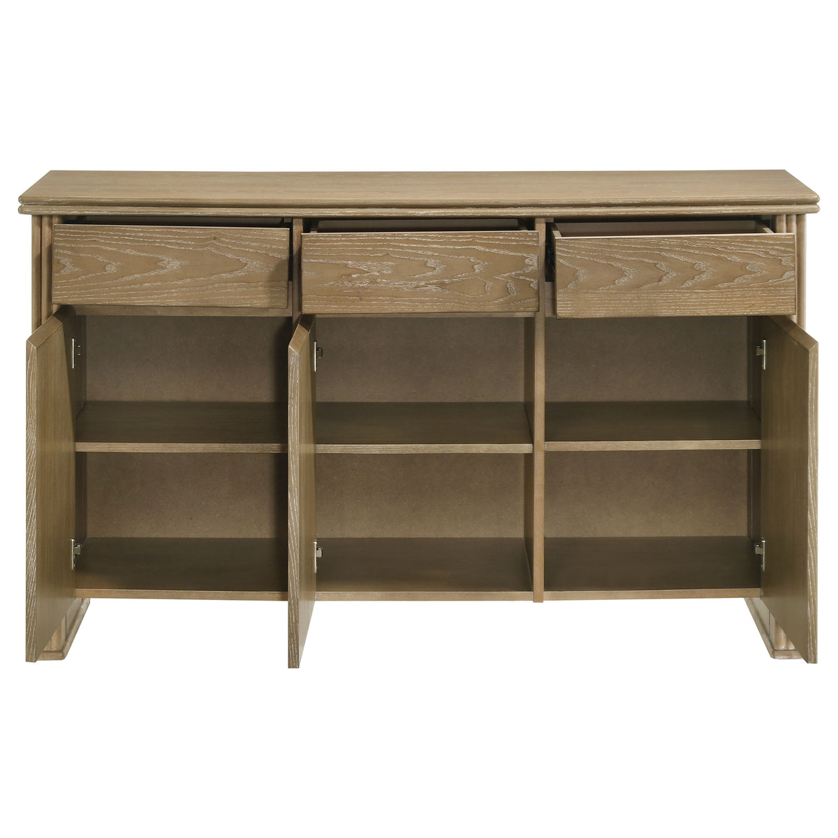 Adina 3-door 59-inch Sideboard Server with 3 Drawers Distressed Light Brown