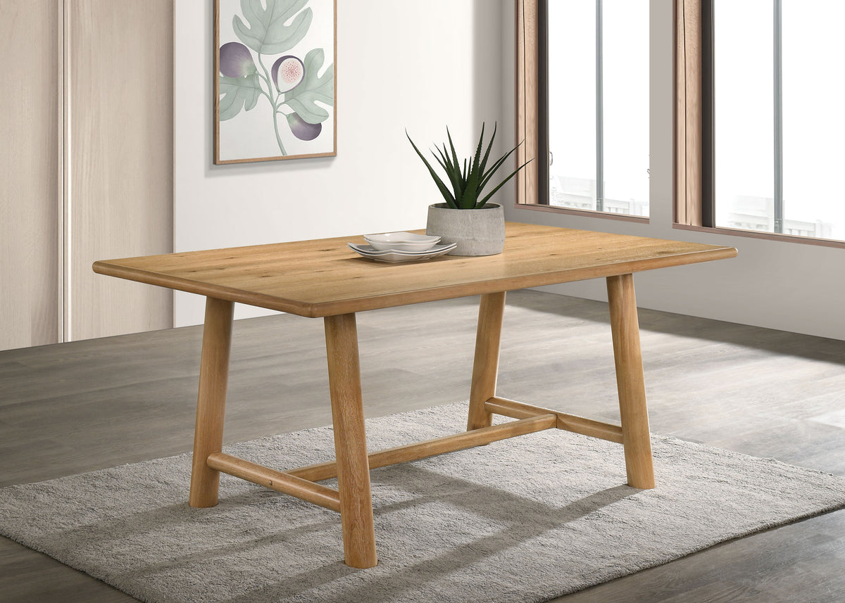 Duncan 71-inch Rectangular Trestle Dining Table Washed Oak