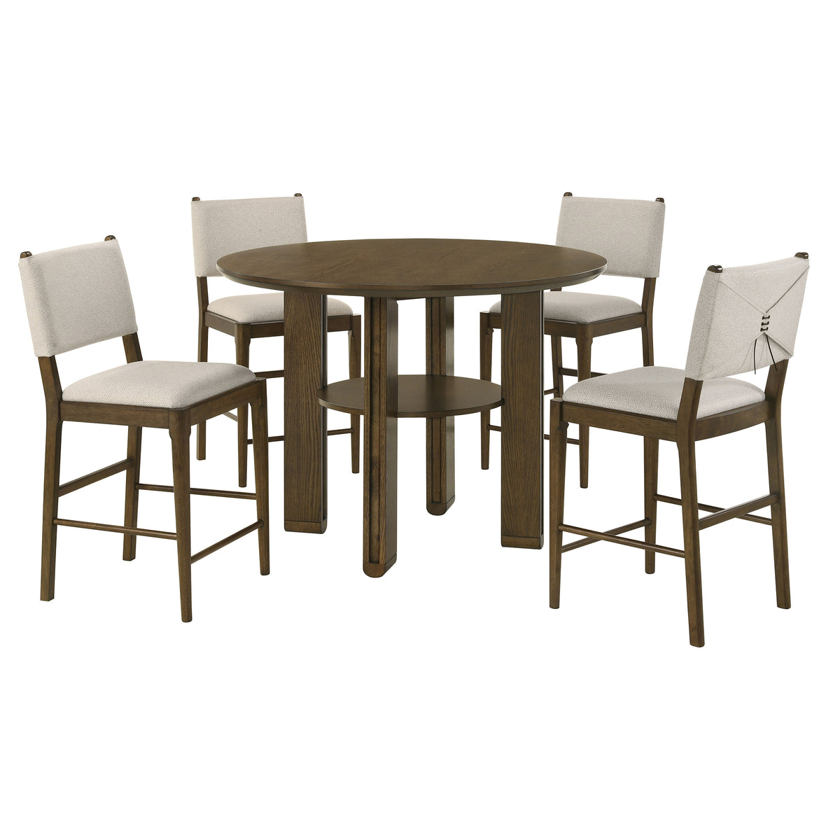 Ottowa 5-piece Round Counter Height Dining Set Brown and Light Tan