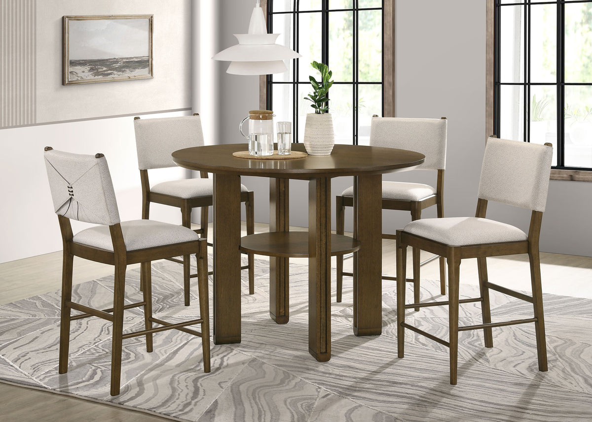Ottowa Upholstered Counter Height Chairs (Set of 2) Light Tan and Brown
