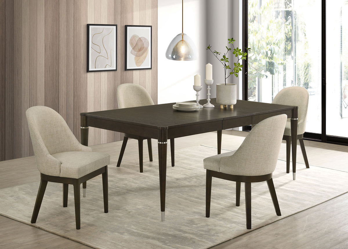 Reseda 5-piece Rectangular Extension Dining Set Ash Brown and Beige