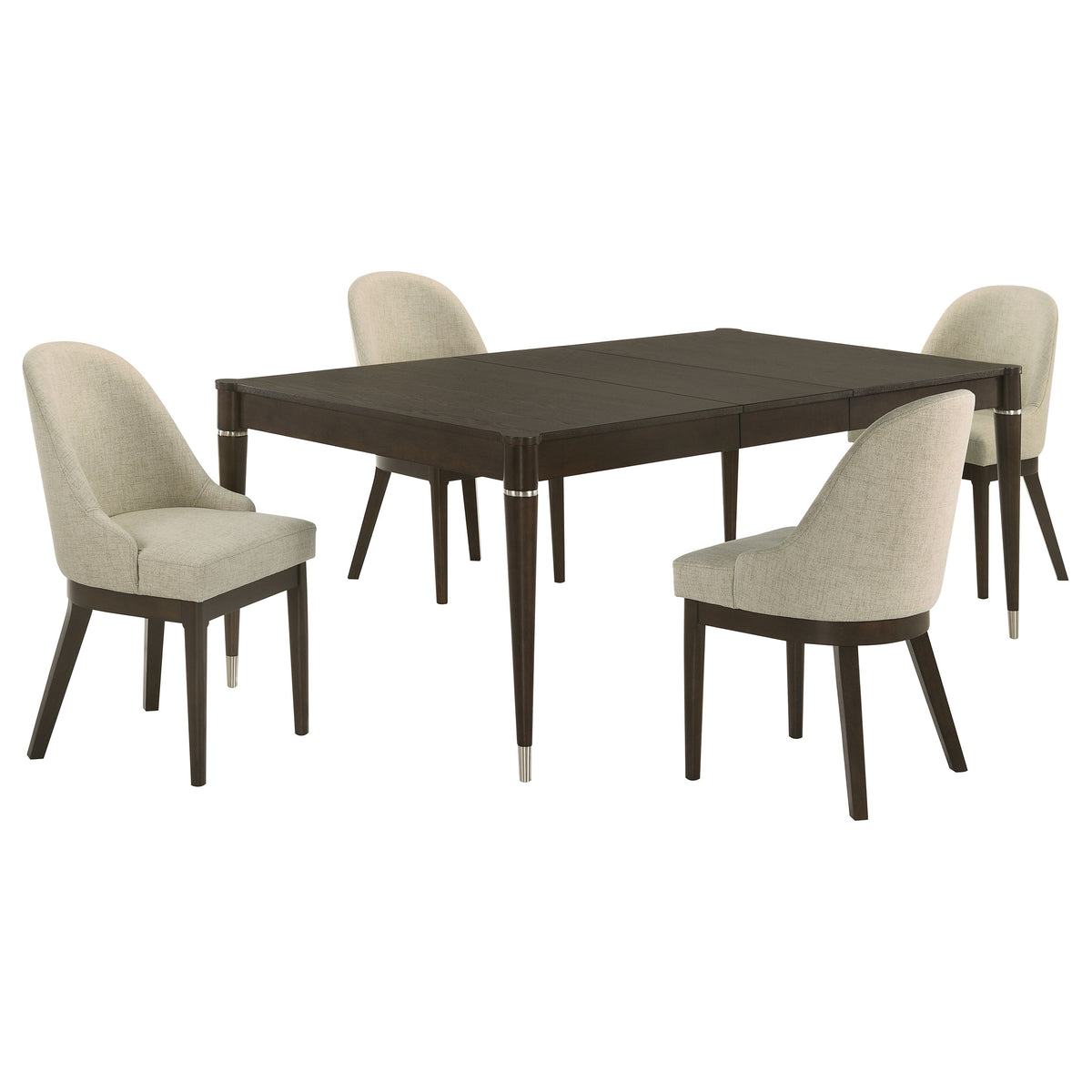 Reseda 5-piece Rectangular Extension Dining Set Ash Brown and Beige