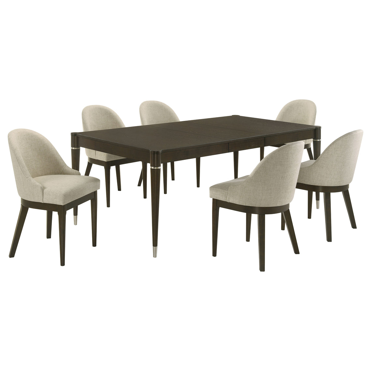 Reseda 7-piece Rectangular Extension Dining Set Ash Brown and Beige