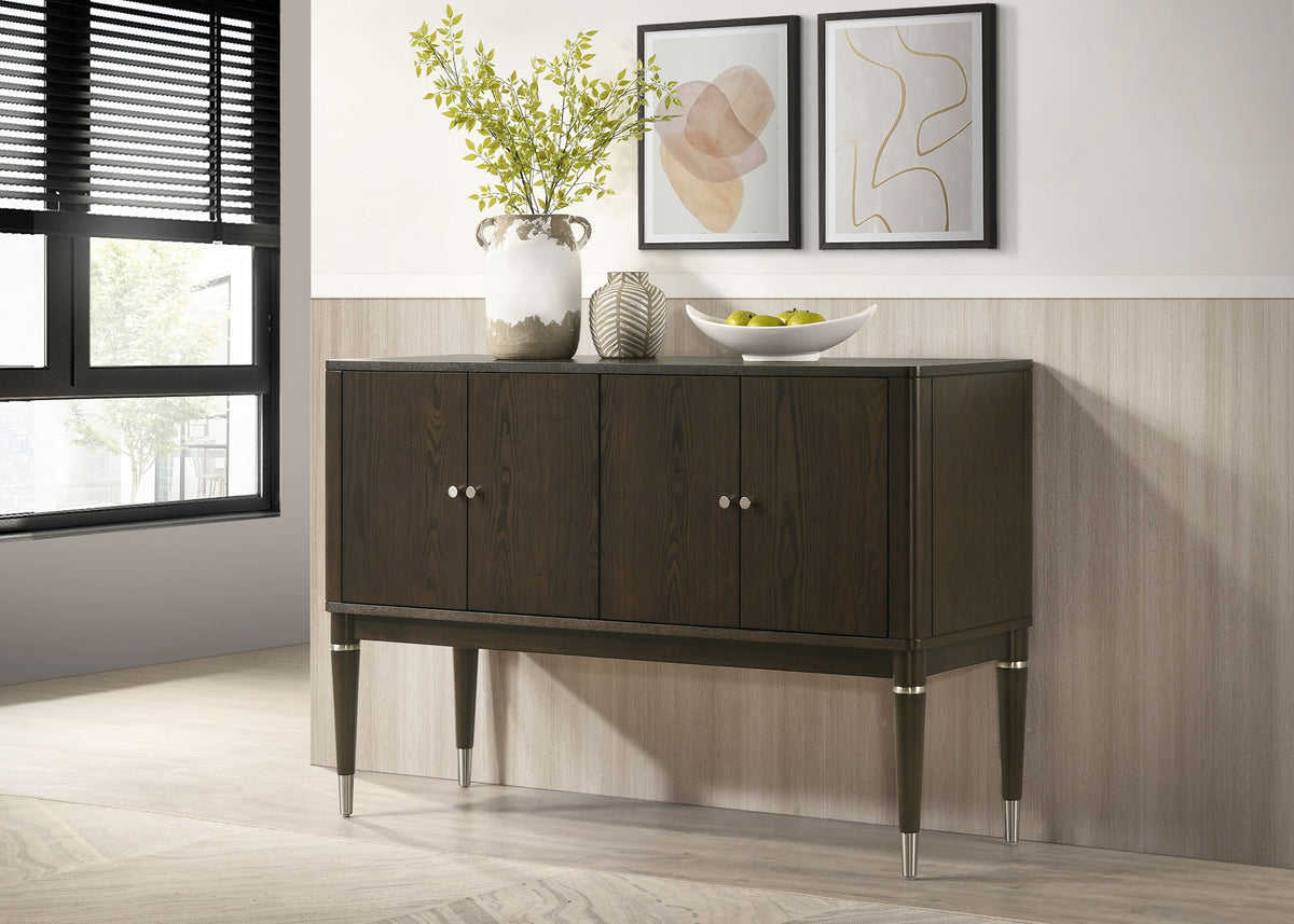 Reseda 4-door Dining Sideboard Server with Adjustable Shelves Ash Brown