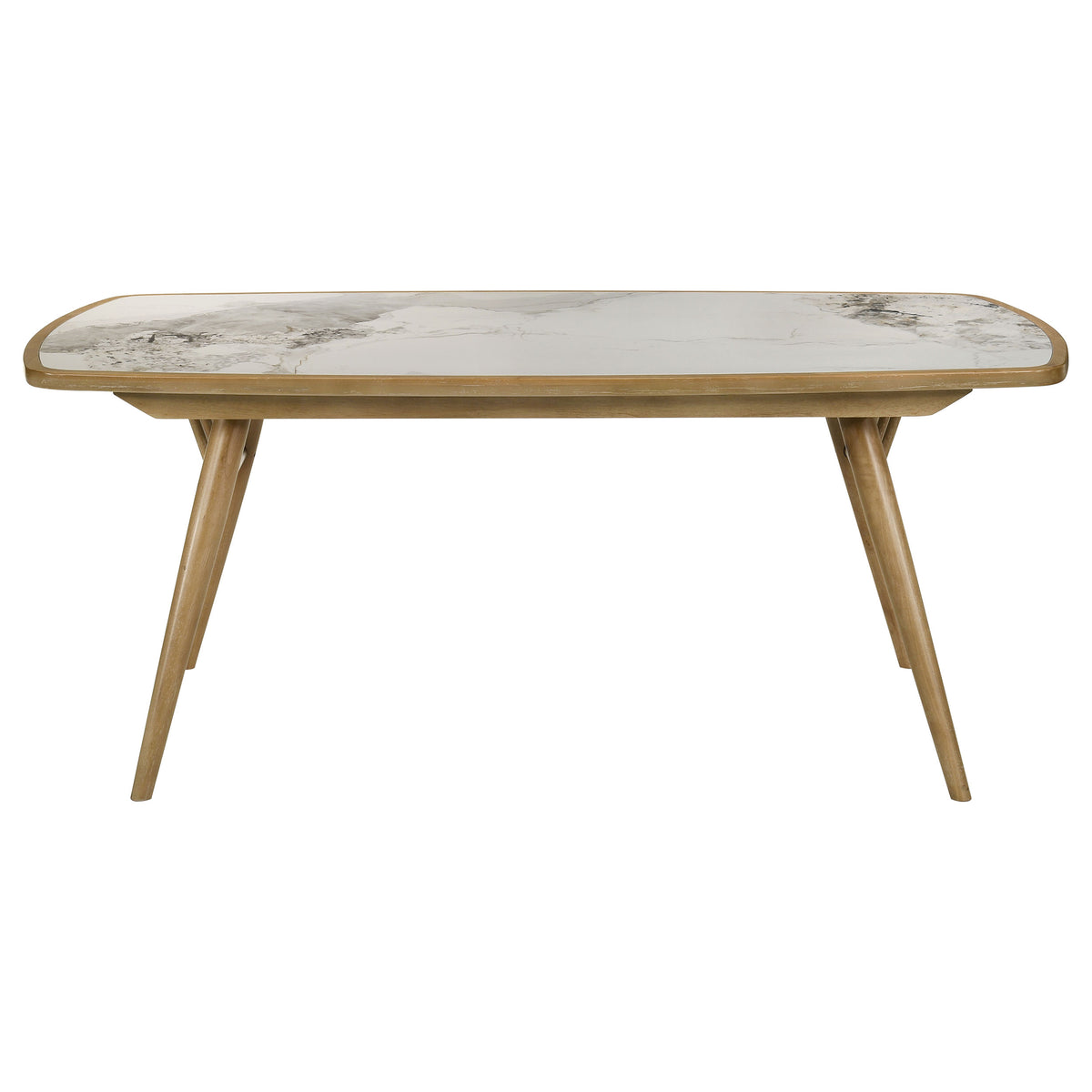 Croyden 71-inch Rectangular Ceramic Inset Top Dining Table Weathered Natural