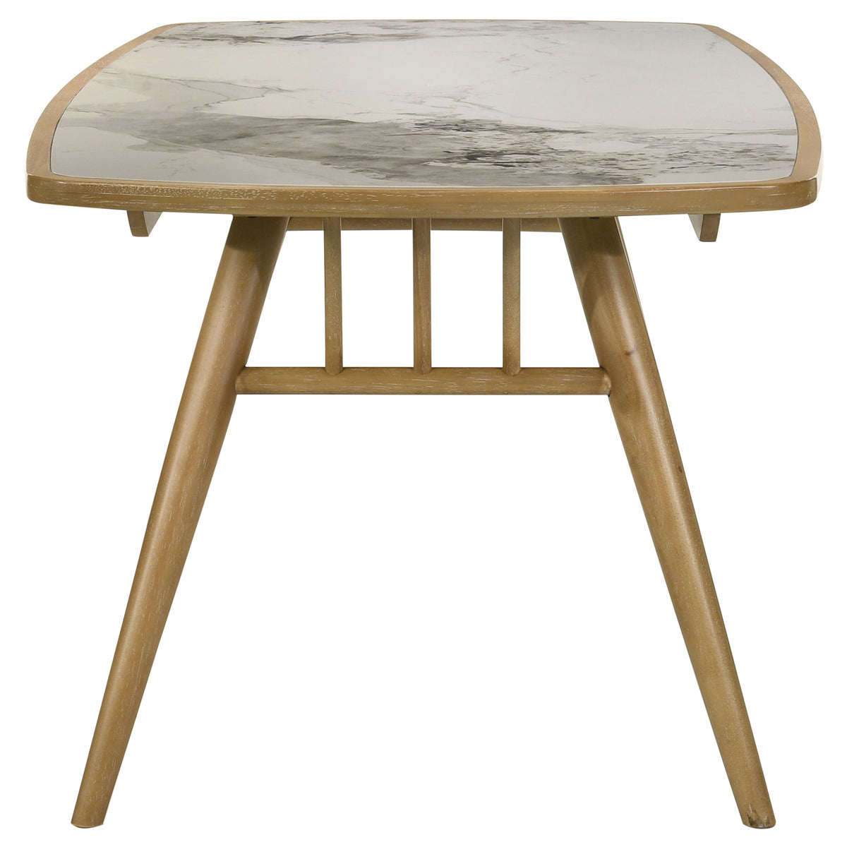 Croyden 71-inch Rectangular Ceramic Inset Top Dining Table Weathered Natural