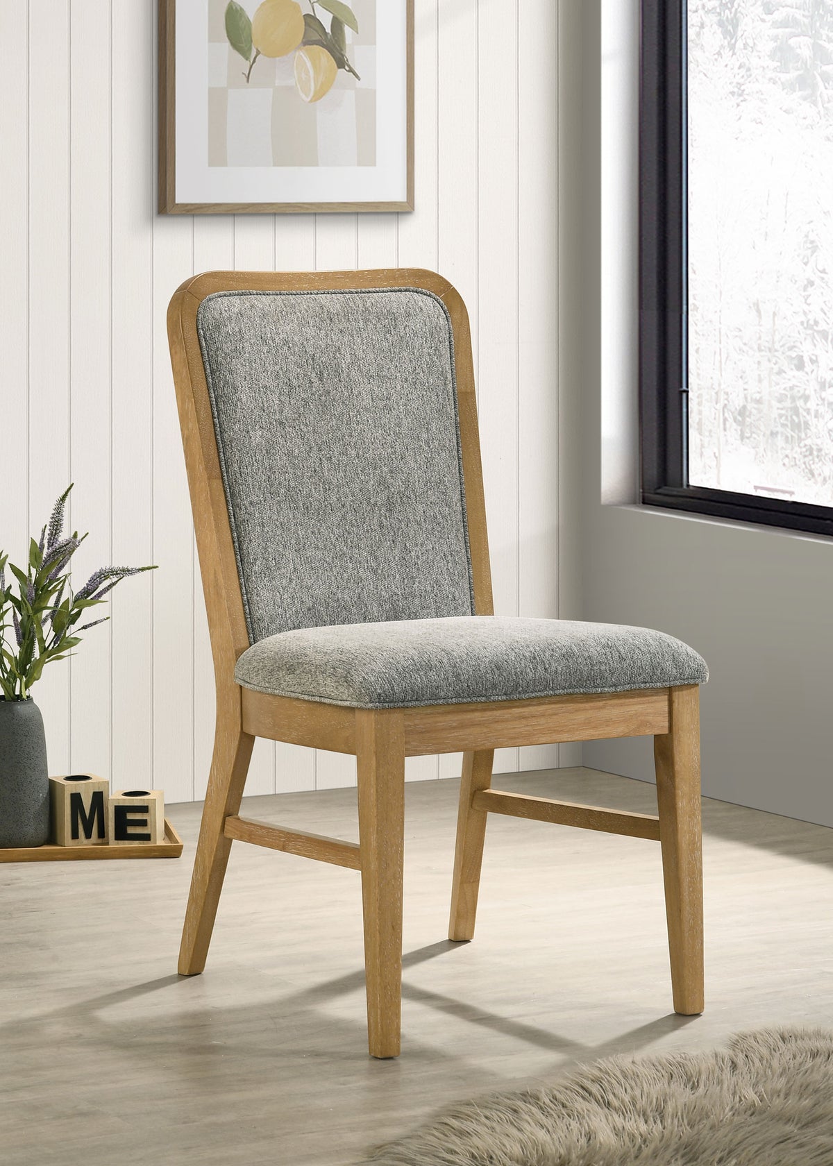 Croyden Curved Back Upholstered Dining Side Chairs (Set of 2) Grey and Weathered Natural