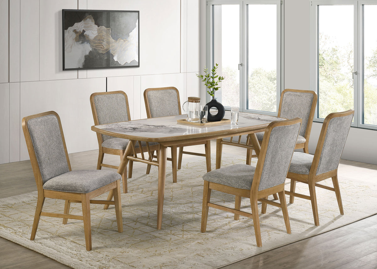 Croyden Curved Back Upholstered Dining Side Chairs (Set of 2) Grey and Weathered Natural