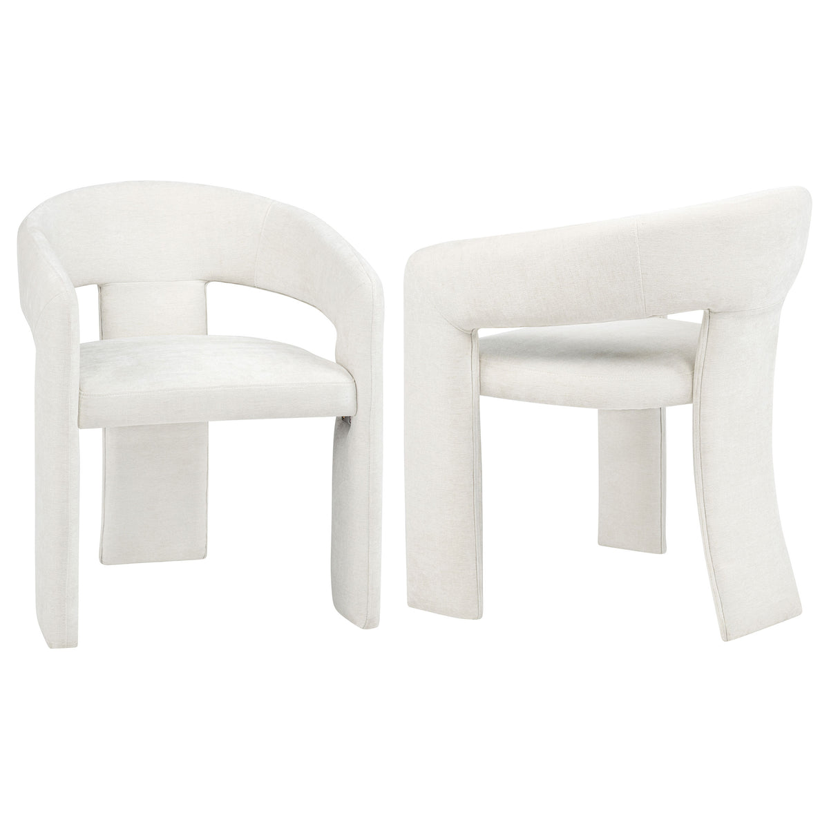 Carlow Upholstered Dining Arm Chairs (Set of 2) White