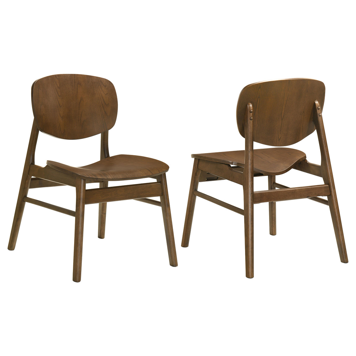 Benford Wood Seat Dining Side Chairs (Set of 2) Dark Brown