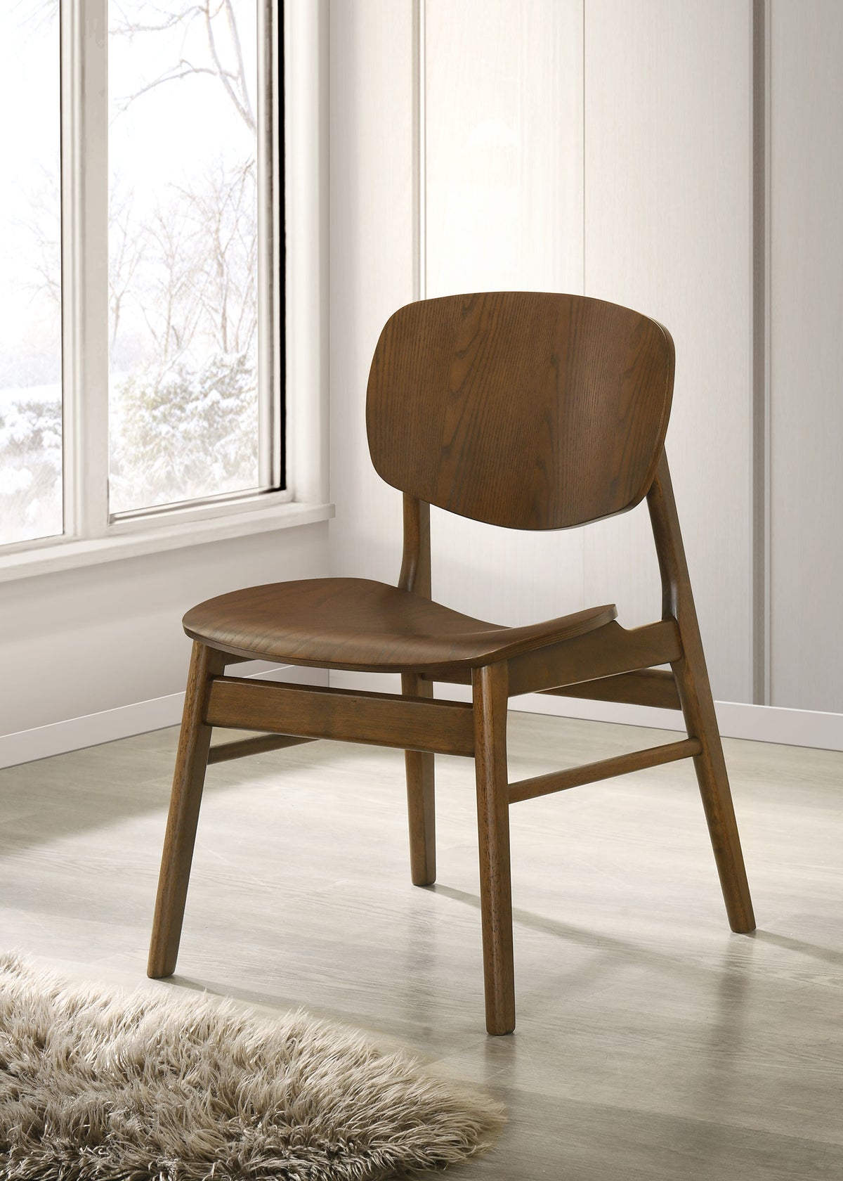 Benford Wood Seat Dining Side Chairs (Set of 2) Dark Brown