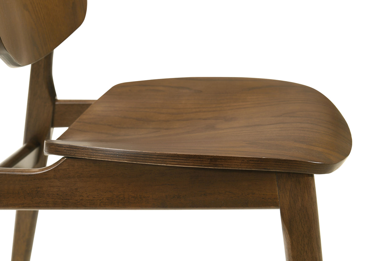 Benford Wood Seat Dining Side Chairs (Set of 2) Dark Brown