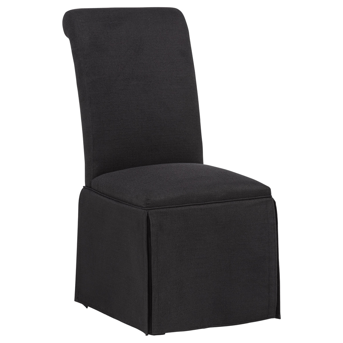 Shawna Upholstered Skirted Side Chairs (Set of 2) Black