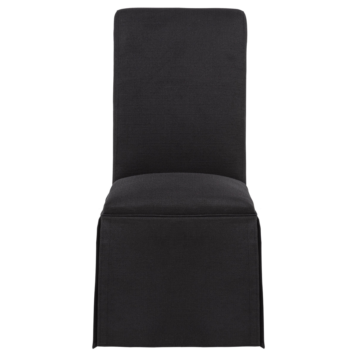 Shawna Upholstered Skirted Side Chairs (Set of 2) Black