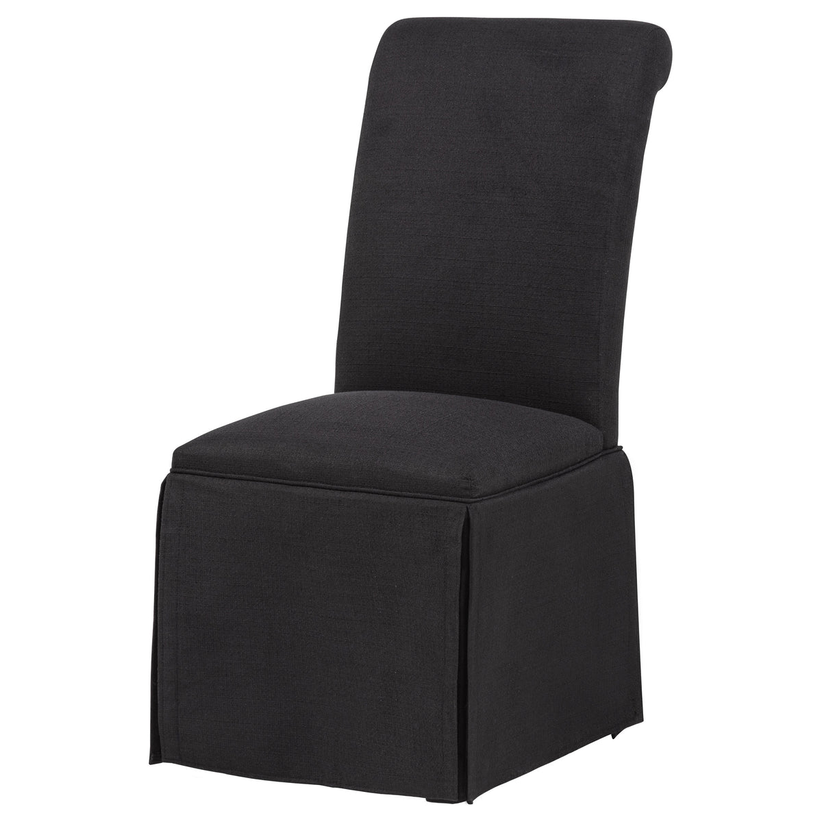 Shawna Upholstered Skirted Side Chairs (Set of 2) Black