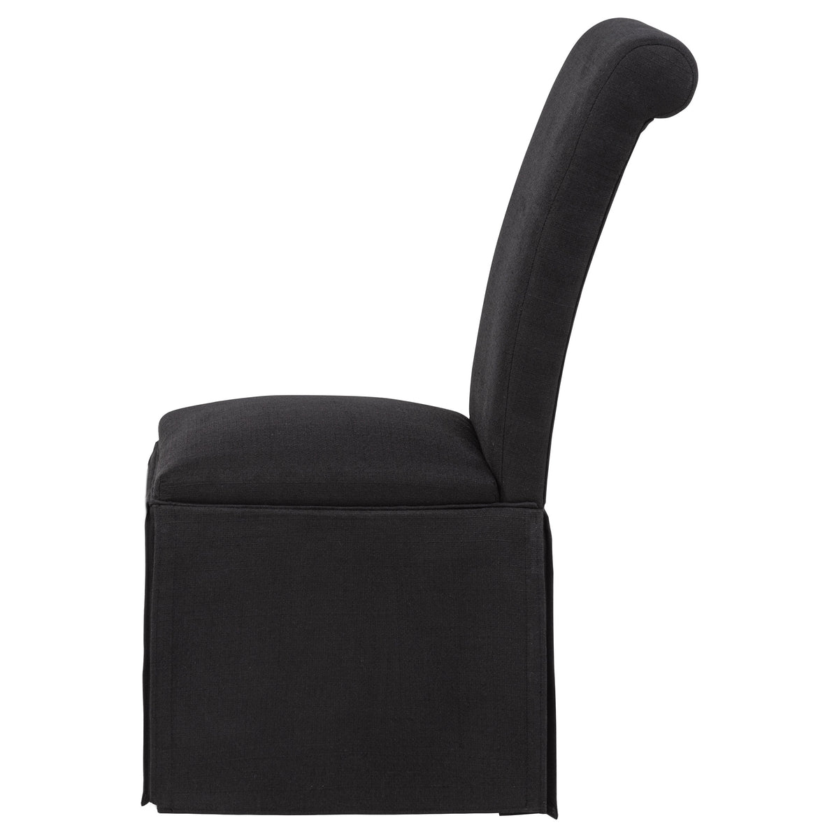 Shawna Upholstered Skirted Side Chairs (Set of 2) Black