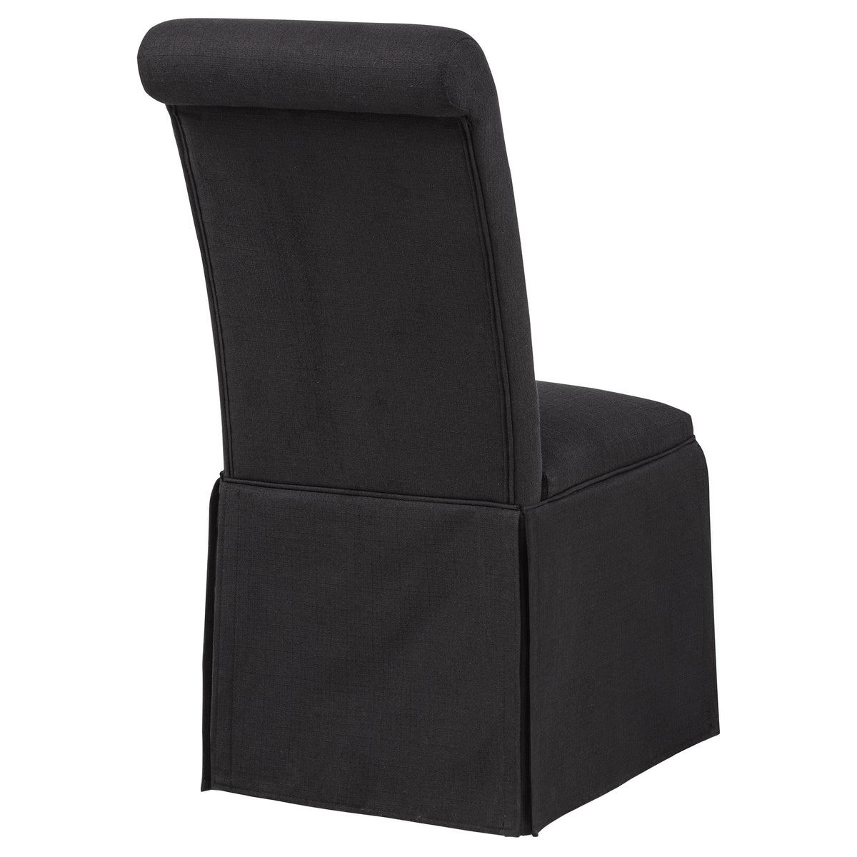 Shawna Upholstered Skirted Side Chairs (Set of 2) Black