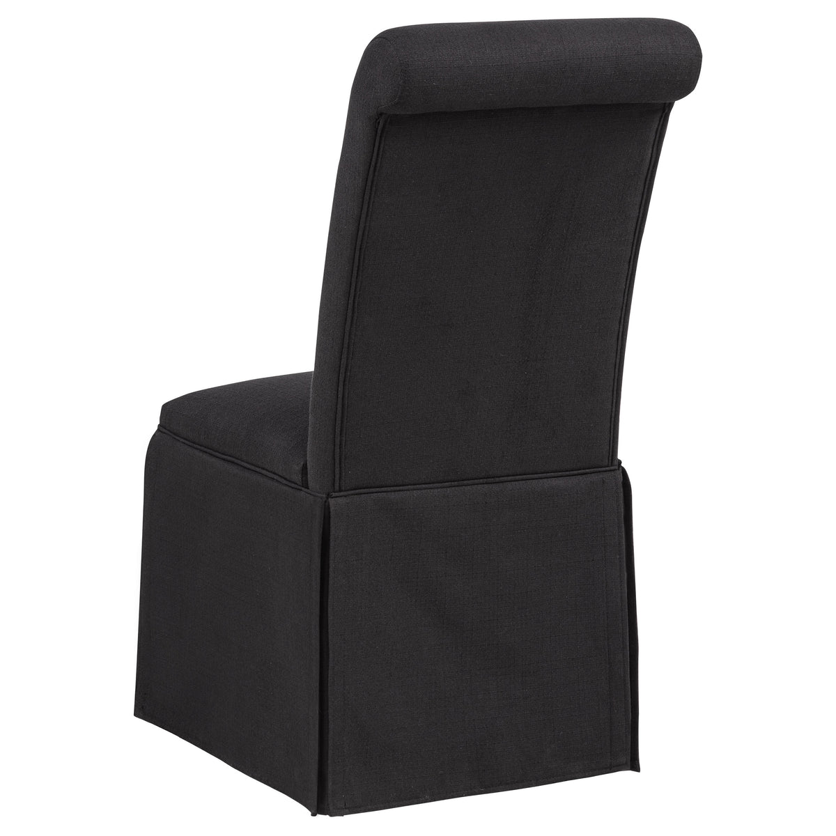 Shawna Upholstered Skirted Side Chairs (Set of 2) Black