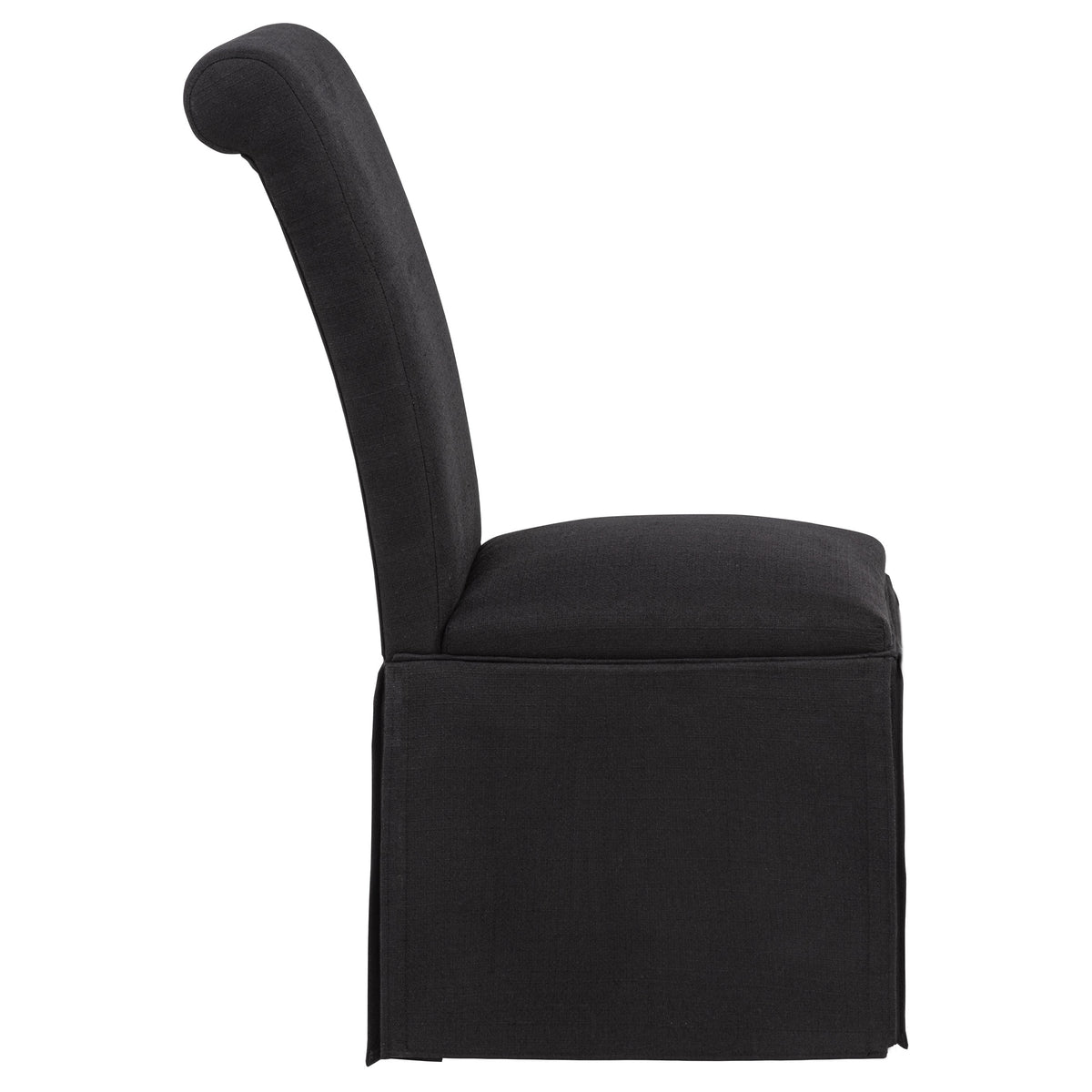 Shawna Upholstered Skirted Side Chairs (Set of 2) Black