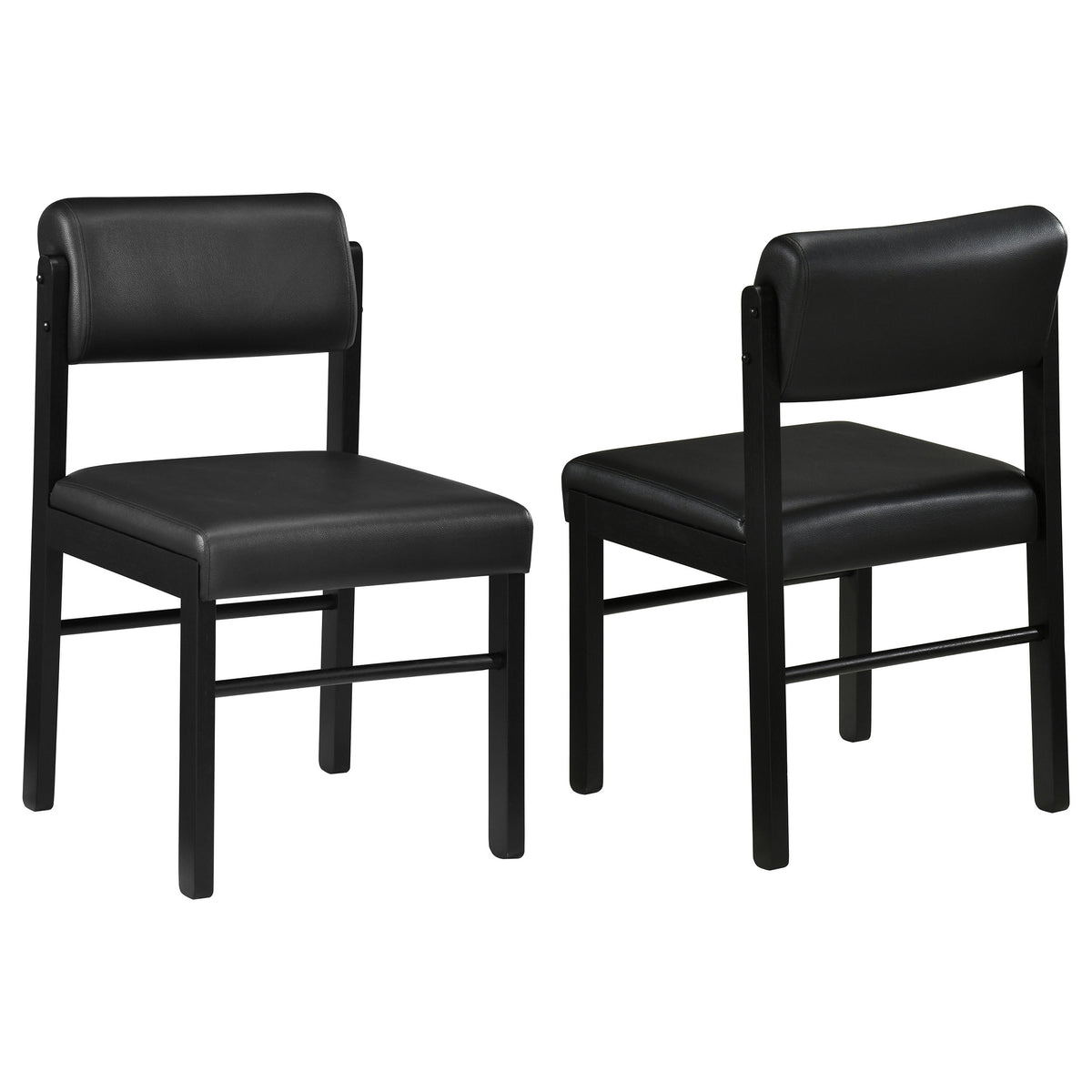 Kehoe Faux Leather Dining Side Chairs (Set of 2) Black and Black