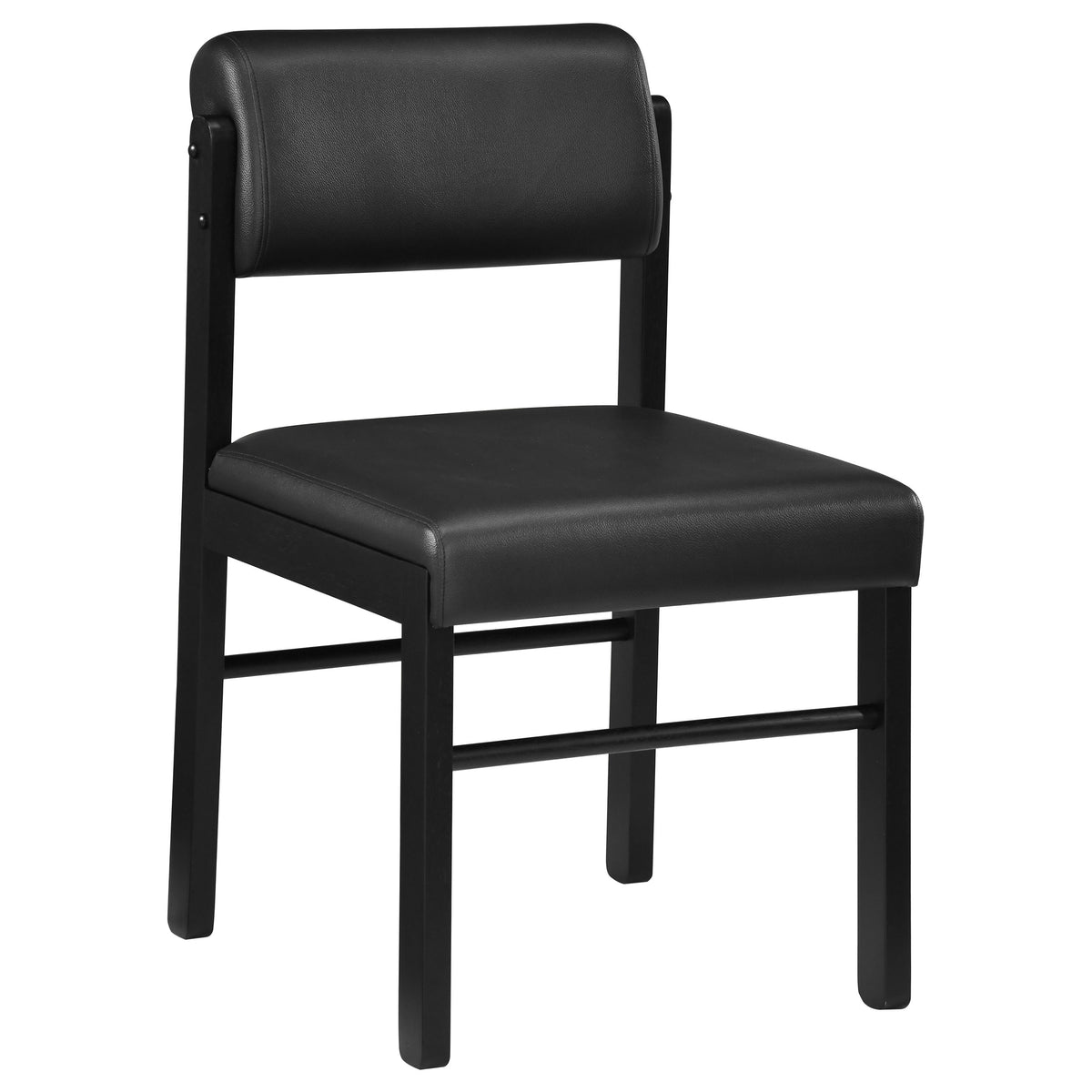 Kehoe Faux Leather Dining Side Chairs (Set of 2) Black and Black