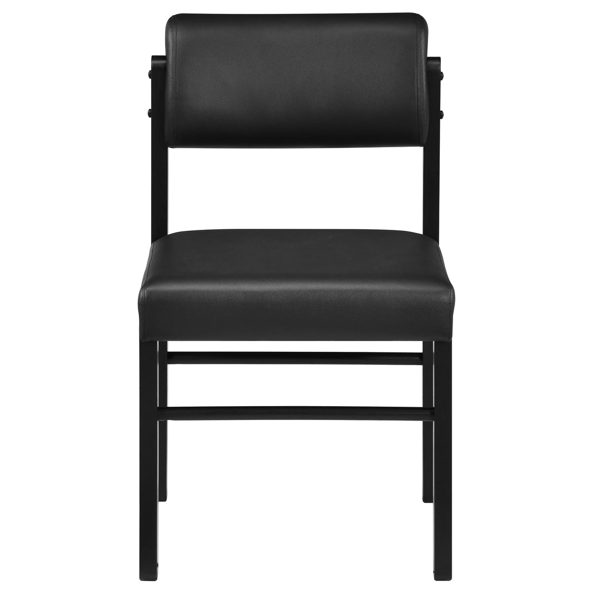 Kehoe Faux Leather Dining Side Chairs (Set of 2) Black and Black