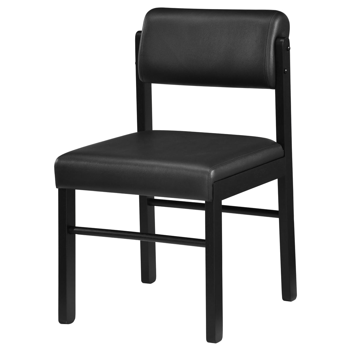 Kehoe Faux Leather Dining Side Chairs (Set of 2) Black and Black