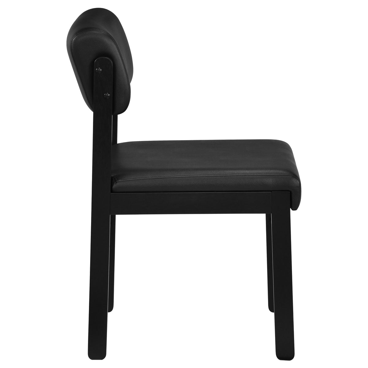 Kehoe Faux Leather Dining Side Chairs (Set of 2) Black and Black