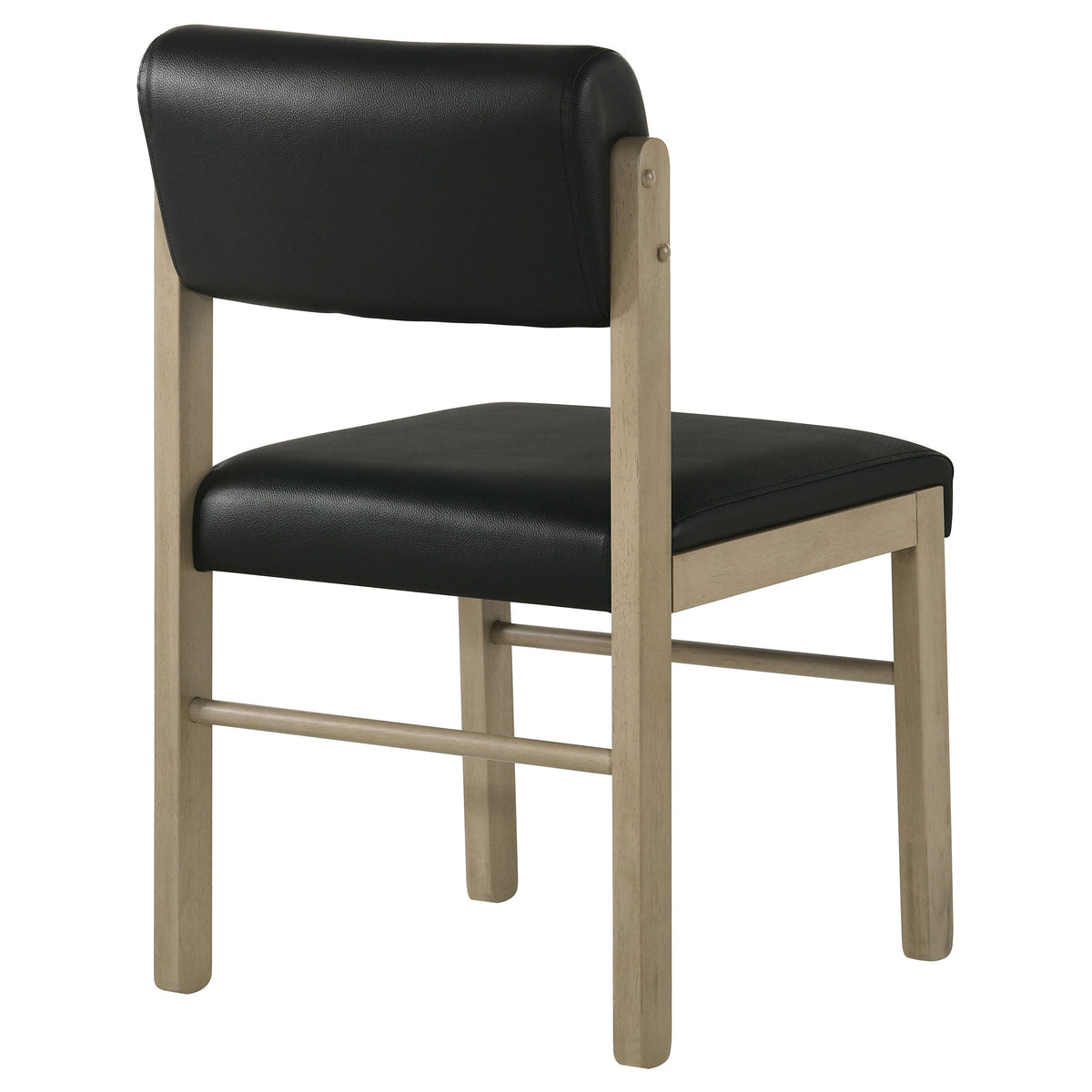 Kehoe Faux Leather Dining Side Chairs (Set of 2) Black and Natural Oak