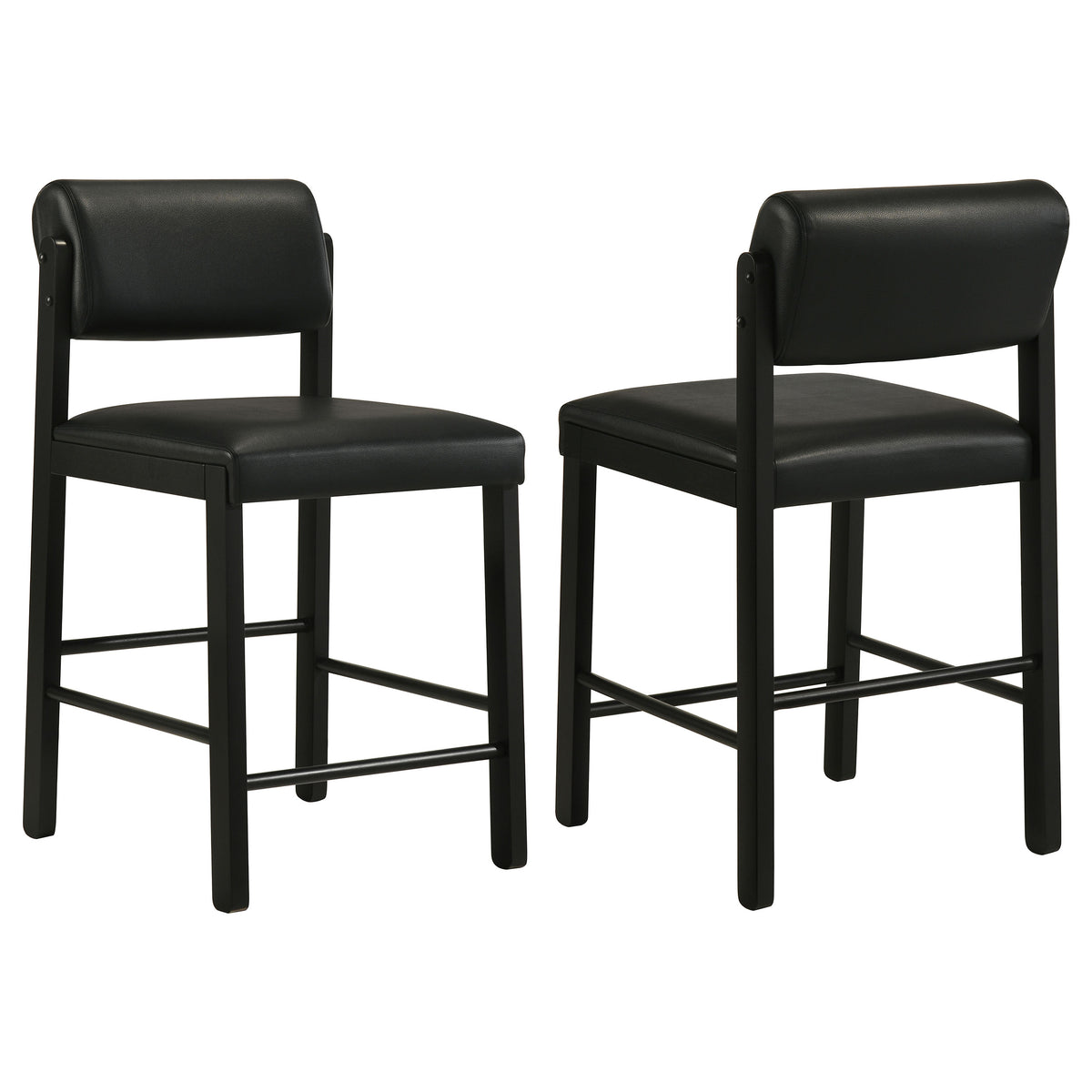 Kehoe Faux Leather Counter Height Chairs (Set of 2) Black