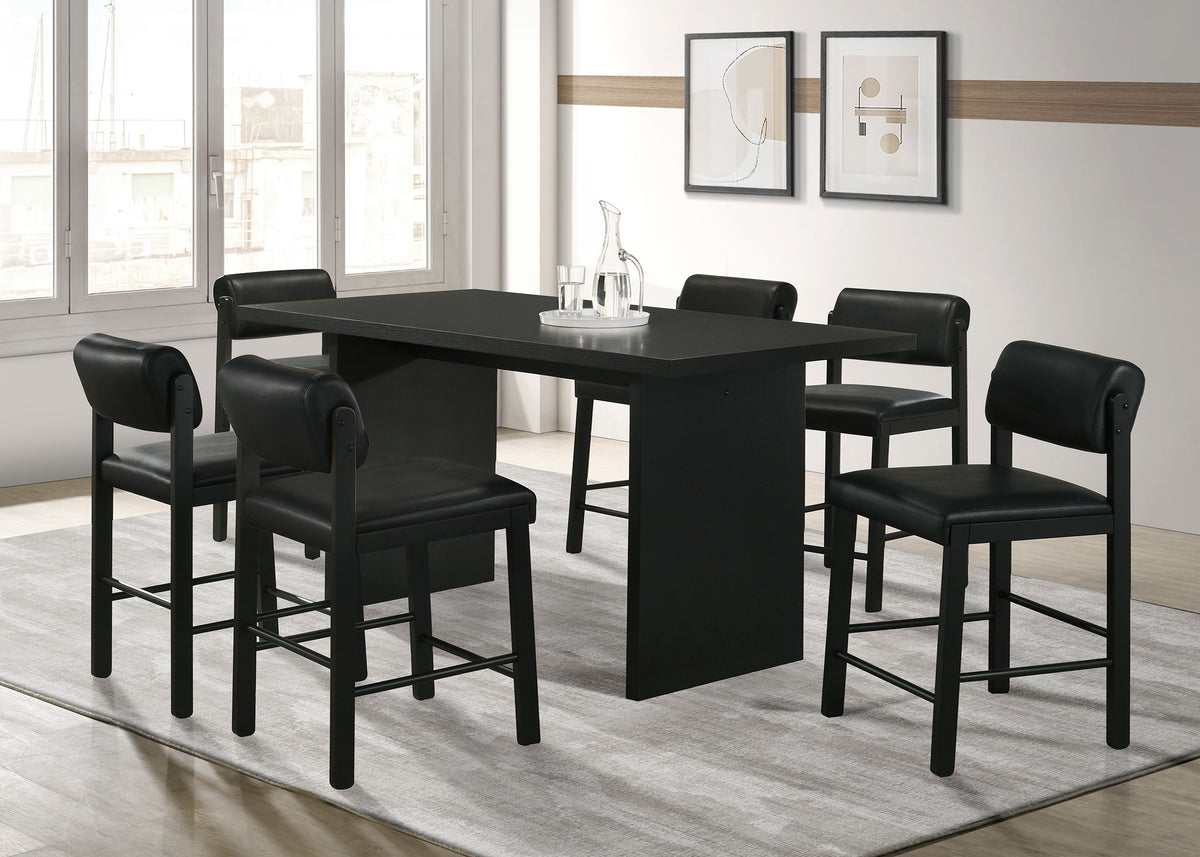 Kehoe Faux Leather Counter Height Chairs (Set of 2) Black